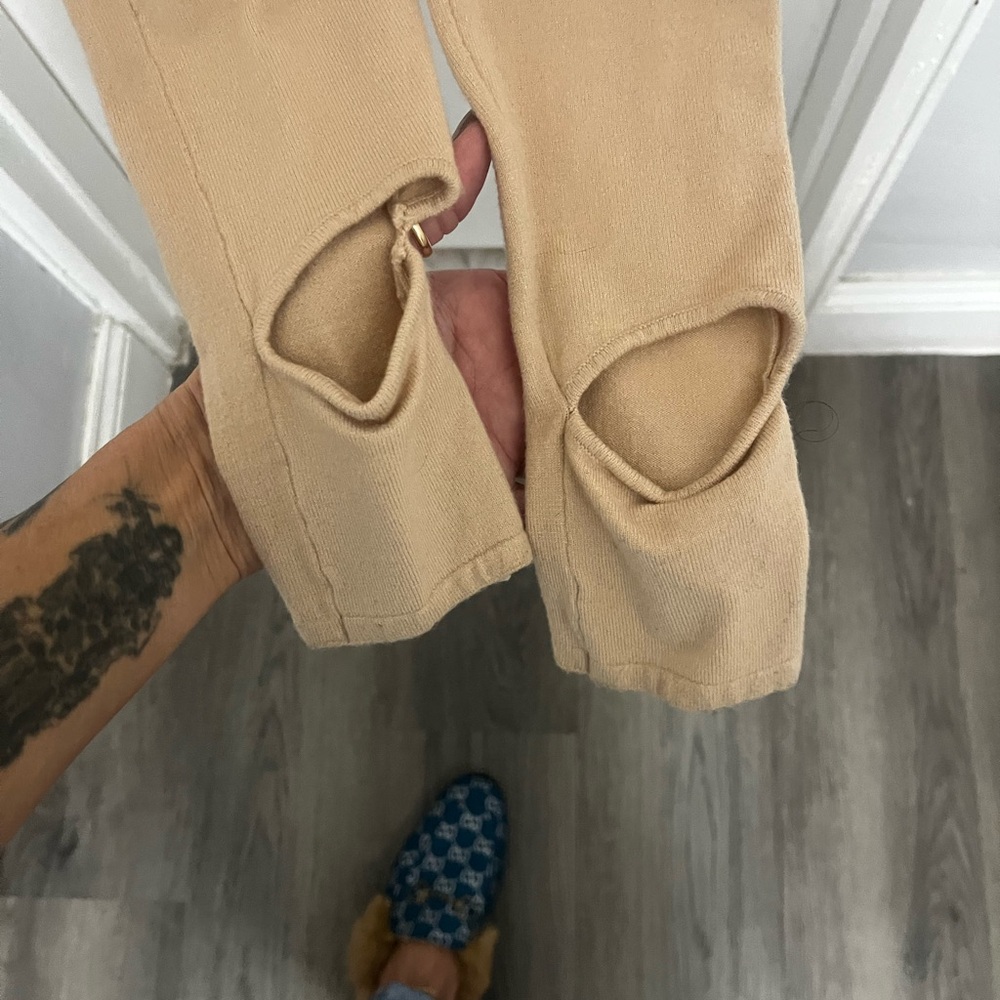 Zara Limited Edition NYC Ballet Knit Beige Stretch Jumpsuit - Picture 6 of 6